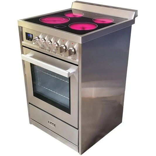 Electric Herd 4-Element, Edelstahl, Konvektion Kochen, 24 in.