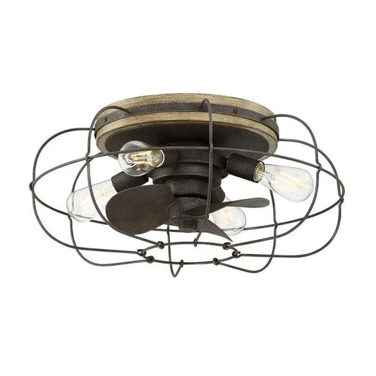 Deckenventilator, 22 in., Fernsteuerung, Innen-/Außenbereich, ferngesteuerte Luftzirkulation, Verkohltes Eisen, Deckenventilatoren mit Beleuchtung