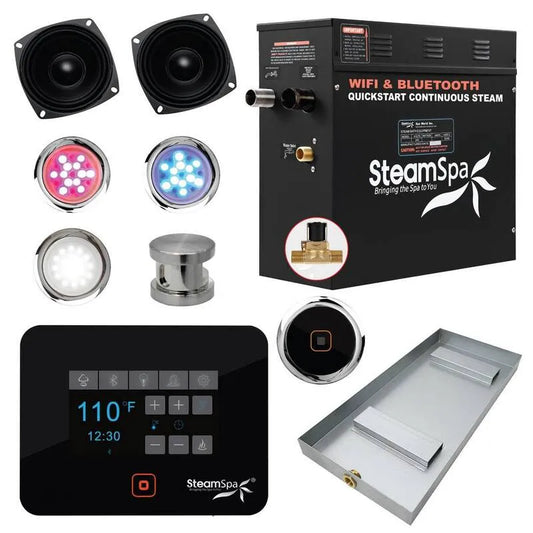 Generator, gebürstet Nickel, Bluetooth, Wifi, Schwarz, Portable Backup Stromversorgung, Gebürstetes Nickel, Dampfduschgeneratoren