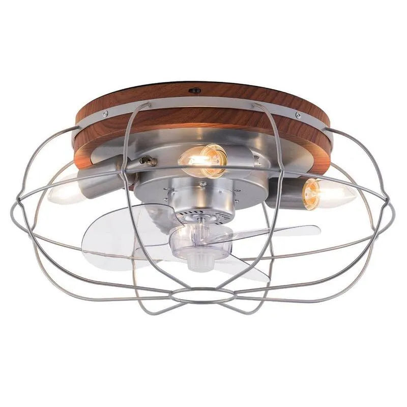 Deckenventilator, 18 in., Fernbedienung, Flush Mount, Innenbereich, Silver