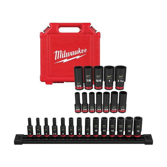 Milwaukee 26 Teile Metric Deep Well Kraft-Steckschlüsselsatz, 1/2 in., 4 in.