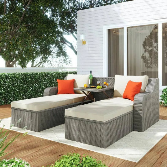Garten Sofa, Grau, Beige, Wohnzimmer Sitzen