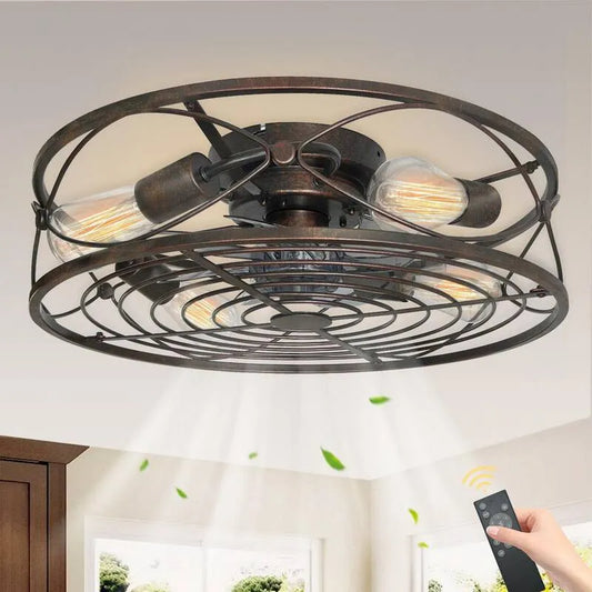 4-Licht Decke Lüfter 4-Licht, 20 in., Fernbedienung, Innen, mit Fernbedienung, Öl gerieben Bronze