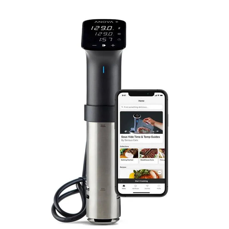 Precision Kocher, Schwarz und Silver Sous Vide mit ANOVA App, WiFi, Langsame Kocher