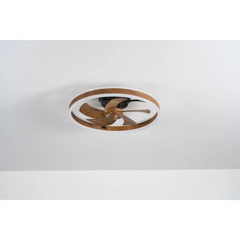 Deckenventilator, 20 in., Fernbedienung, App-Steuerung, Flush Mount, Innenbereich, Schwarz, Walnuss