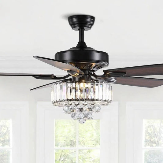 Deckenventilator, 52 in., Innen, Schwarz, ferngesteuerte Luftzirkulation