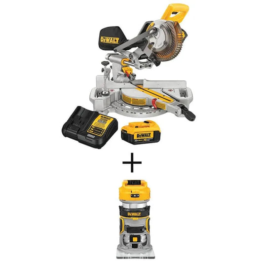 DEWALT Miter Säge, kabellos Design, 20V MAX Lithium-Ionen-Kabellos 7-1/4 in. Miter Säge und 20V MAX Lithium-Ionen-Kabellos bürstenlos Router