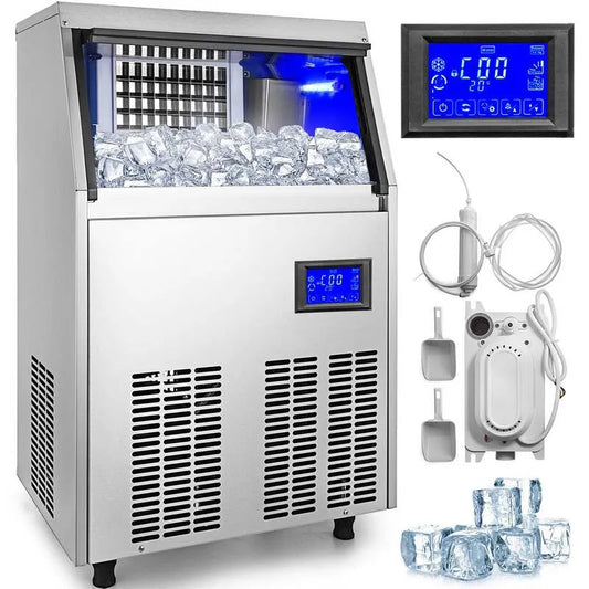 Eiswürfelbereiter, 120 lb, 19 lb, Commercial-Grade Design, 110, Silber
