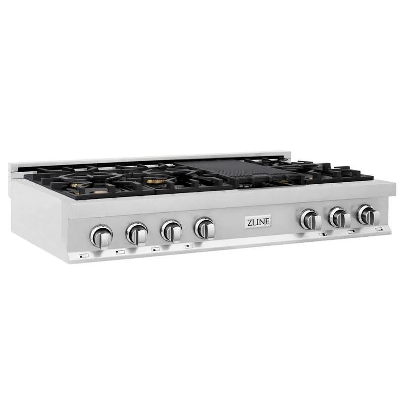 Gas Kochfeld, 48 in., 7 Burner, Edelstahl, Sealed-Burner Auftisch Cooking Surface, Gaskochfelder