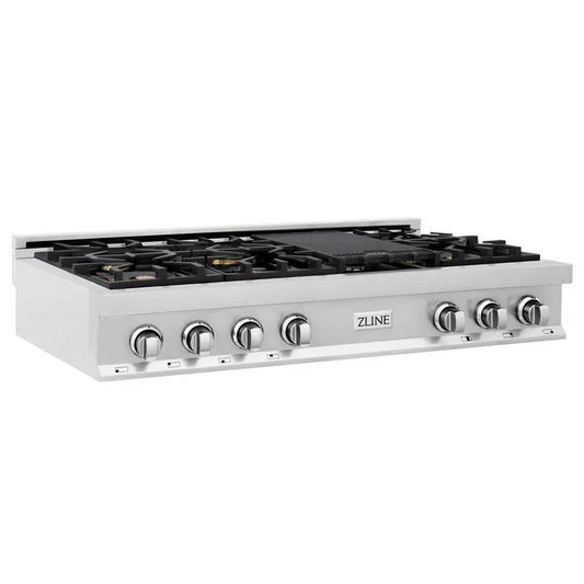 Gas Kochfeld, 48 in., 7 Burner, Edelstahl, Sealed-Burner Auftisch Cooking Surface, Gaskochfelder