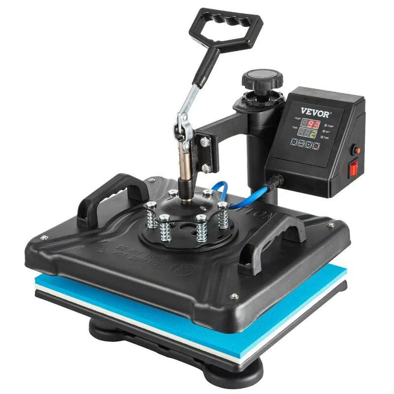 W Heat Press Machine, 12 in., 15 in., 8 in., 8-in-1, Schwarz