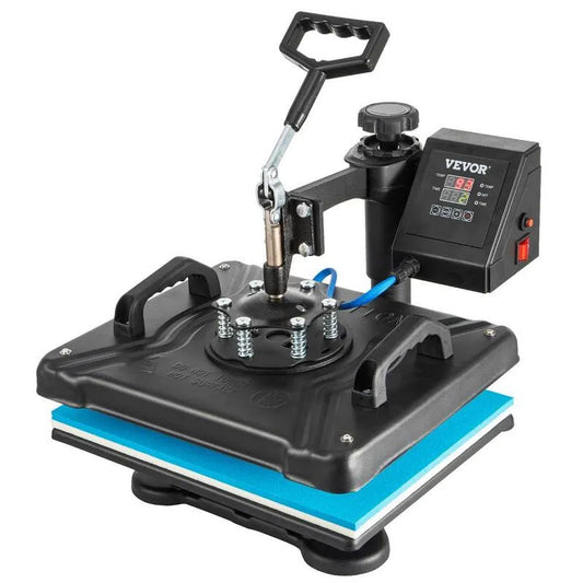 W Heat Press Machine, 12 in., 15 in., 8 in., 8-in-1, Schwarz
