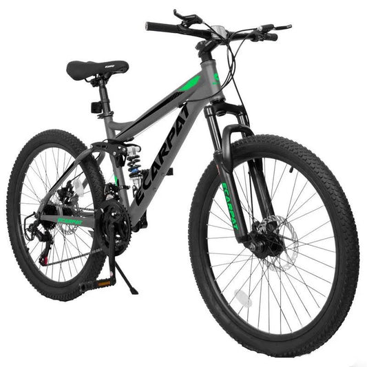 21-Stufen, Grau 21-Stufen Full Suspension Männer Frauen Trail Commuter City Mountain Bike, 26 in.