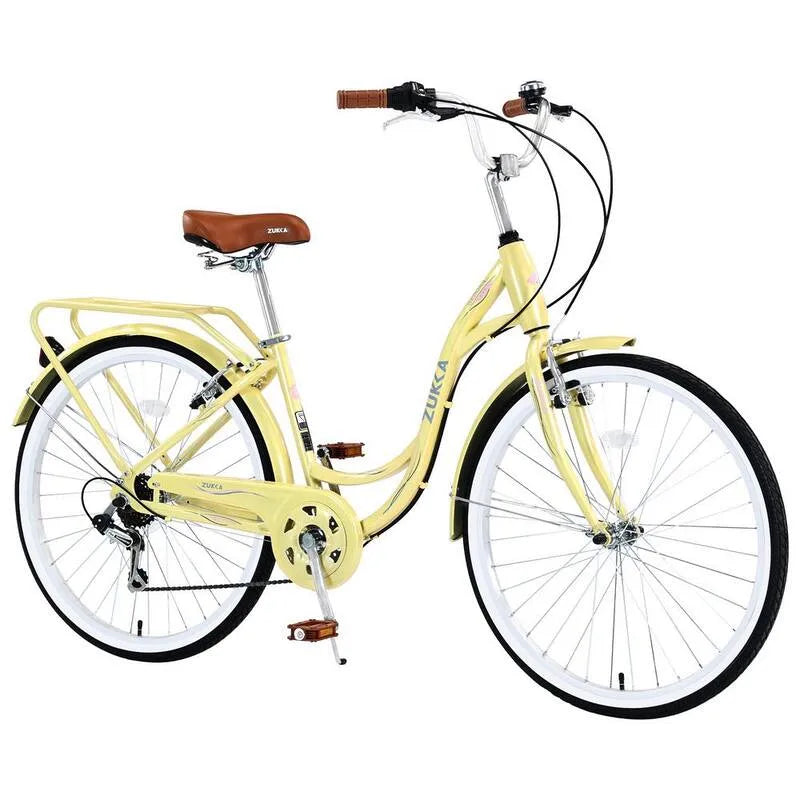 7-Stufen, 26 in., Stahl Frame Adult City Bike, 26 in. Gelb
