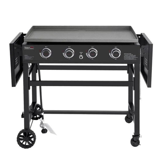 4-Burner, 35 in., 52000 BTU, 4-Burner Flat Top Gas Grillplatte, Garten, Schwarz, 52,000 BTU