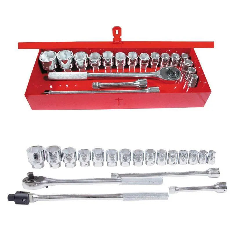 6-Point 19 Teile 19-Stück 3/4 in. Drive 6-Punkte-Metrik Hand Socket & Zubehör Set