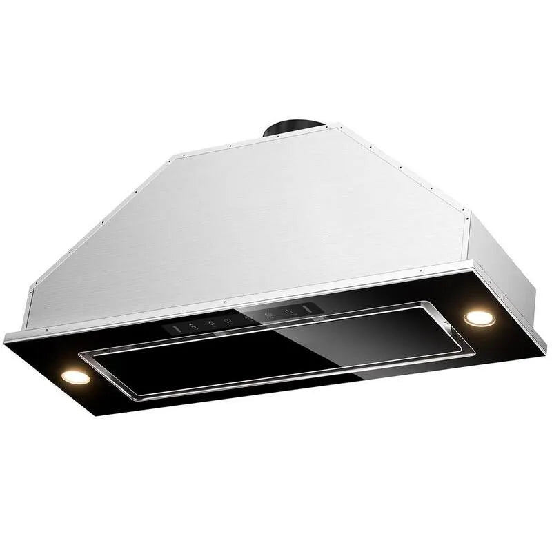 Dunstabzugshaube, 900 CFM, 30 in., Edelstahl, Einbauinstallation, Schwarz