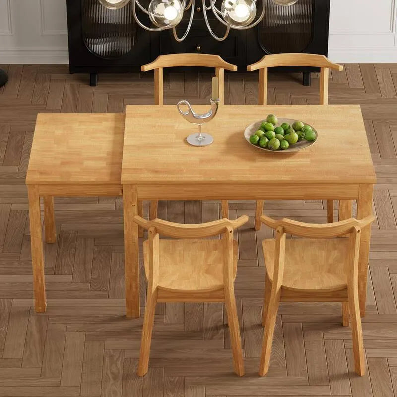 5 Teile Stück Holz Garten Dining Set 5-Stück, Holz Garten Dining Set mit Küchentisch und Esszimmerstühle für kleine Orte