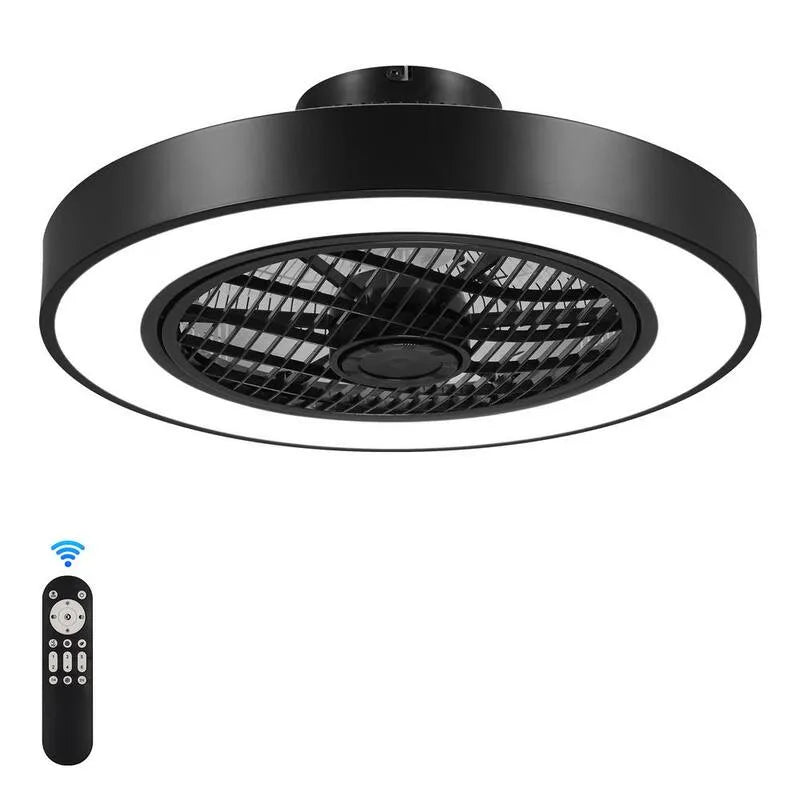 Deckenventilator, 1, 67 ft, Innen, Schwarz, ferngesteuerte Luftzirkulation, Deckenventilator mit Licht und Fernbedienung, 1.67 ft