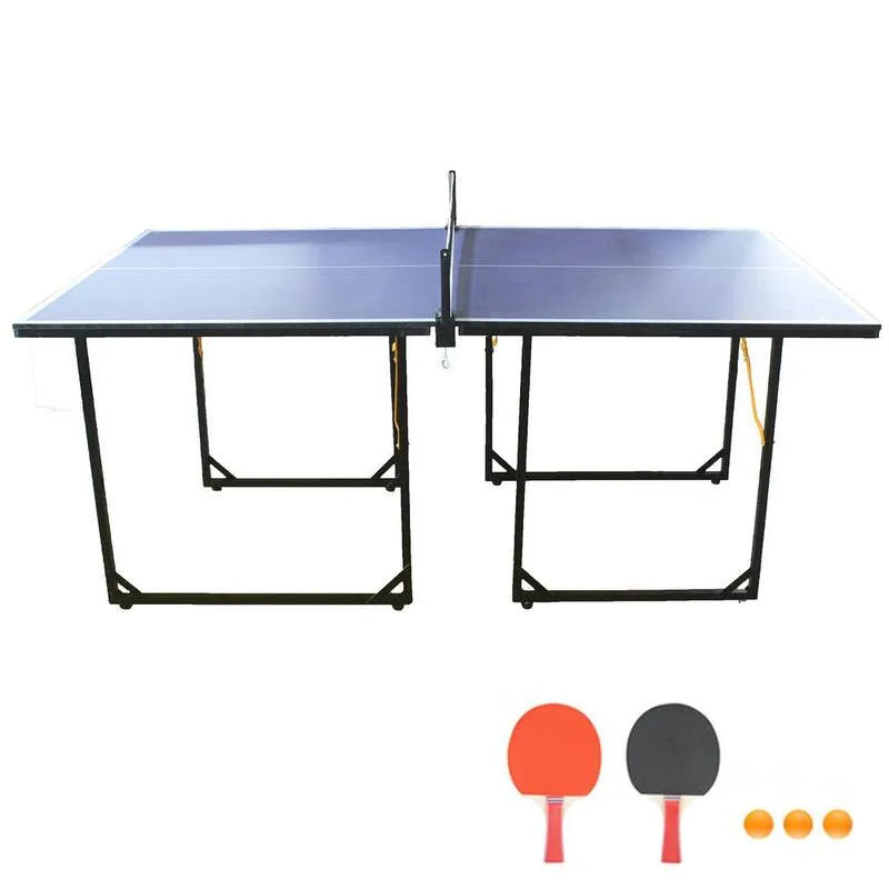 Mittelgroße Foldable Tisch Tennistisch, 6 ft, 2 Paddles und 3 Bälle für Innenaussen, Foldable Design, Grau, Tischtennis Ping Pong Tische