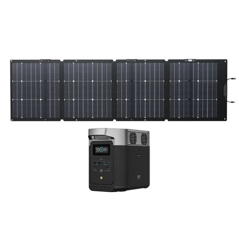 Delta 1024Wh, 1800W, 160W, Notstromversorgung für das Haus, 1800W Output 2 Solargenerator mit TOPCon 160W Solarmodul