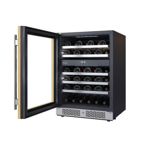 46 Flaschen 46-Flasche, 24 in., 46-Flasche eingebauter Weinkühler, Dual-Basket-Kochen