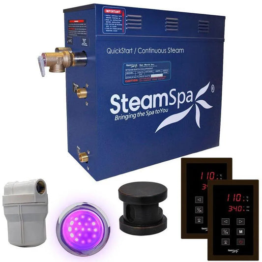 Generator, Royal, Serie Dampfbad Generator Paket mit kontinuierlicher Dampf und Quick-Start-Technologie in Öl gerieben Bronze, Dampfduschgeneratoren