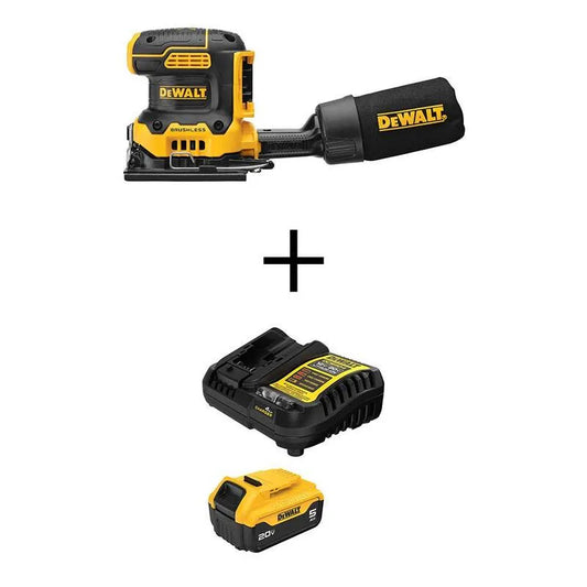 DEWALT XR 5, kabellos Design, 20V, bürstenlos, Variable Geschwindigkeit, 5 Ah, Batterie, Ladegerät