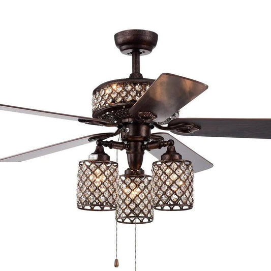 Deckenventilator, 52 in., Innen-, Bronze-, ferngesteuerte Luftzirkulation, Deckenventilatoren mit Beleuchtung