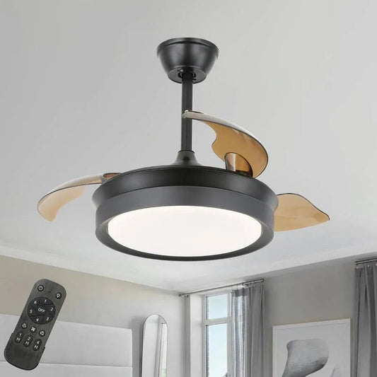 Deckenventilator 6-Stufen, 42 in., Innen, reversibel, schwarz, ferngesteuerte Luftzirkulation, Deckenventilatoren mit Beleuchtung