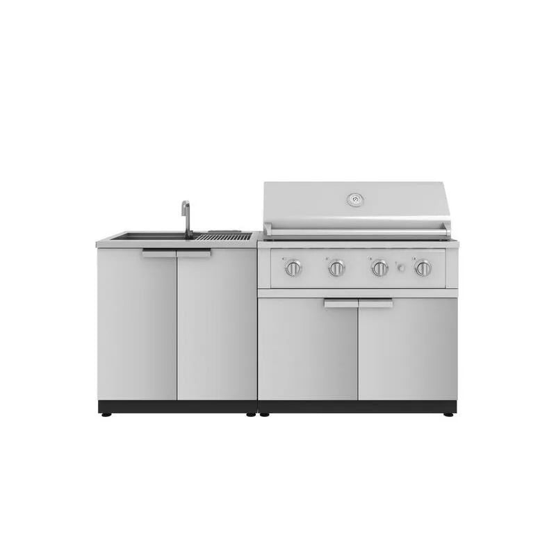 4 Teile Speicherschrank 4-Stück, 40 Zoll, Performance Propan Gasgrill, Edelstahl, Flüssigpropan, Garten