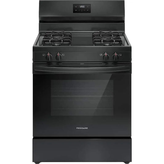 Frigidaire 4-Burner Gas Herd, 30 in., Gas Kochgeräte mit Brennerkonfiguration, Schwarz