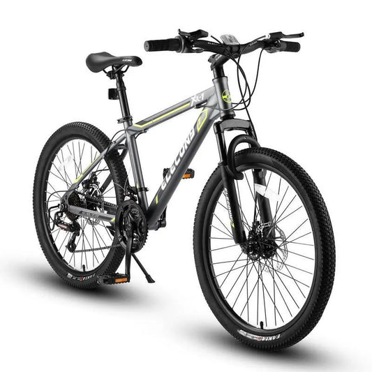 21-Stufen, Stahl Mountain Bike mit 21-Stufen in Grau für Jungen und Mädchen, 24 in.