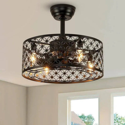 Deckenventilator, 17. 8 in., Farmhouse 17. 8 in., Innen, mit Fernbedienung, Schwarz, 17.8 in