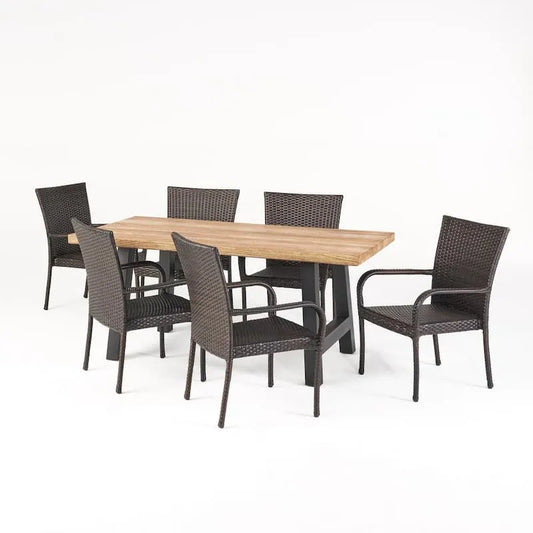 Garten Essgruppe 7 Teile, 30 in., Morrison, Brown