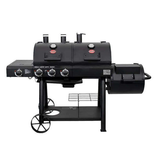 Grill, Texas, Trio Dual-Fuel Grill mit Raucher in Schwarz