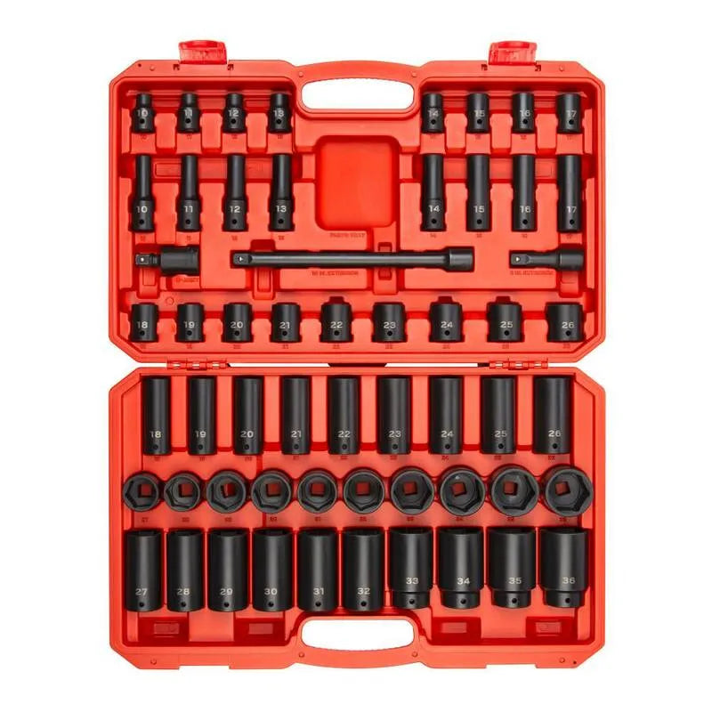 57 Teile 6-Point Punktaufprall-Socket 6-Punkt, 1/2 in., 10 mm, 36 mm, 57-Stück