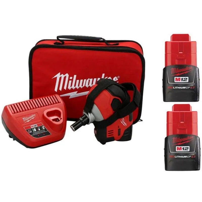 Milwaukee 12-Volt, kabellos Design, kompakte, tragbare Bauweise, M12, 2. 0Ah, 2.0Ah, Schwarz, Handnagler