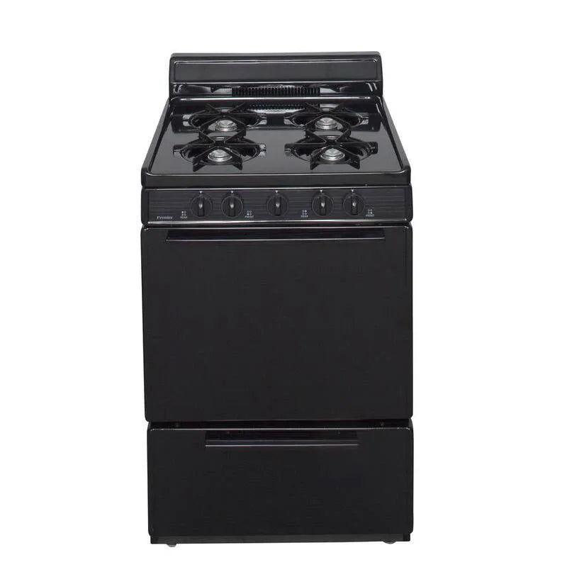 Gas Herd, 24 in., 2. 97 cu. ft, Gas Kochgeräte mit Brennerkonfiguration, Schwarz, 2.97 cu. ft, Gasherde mit einem Backofen