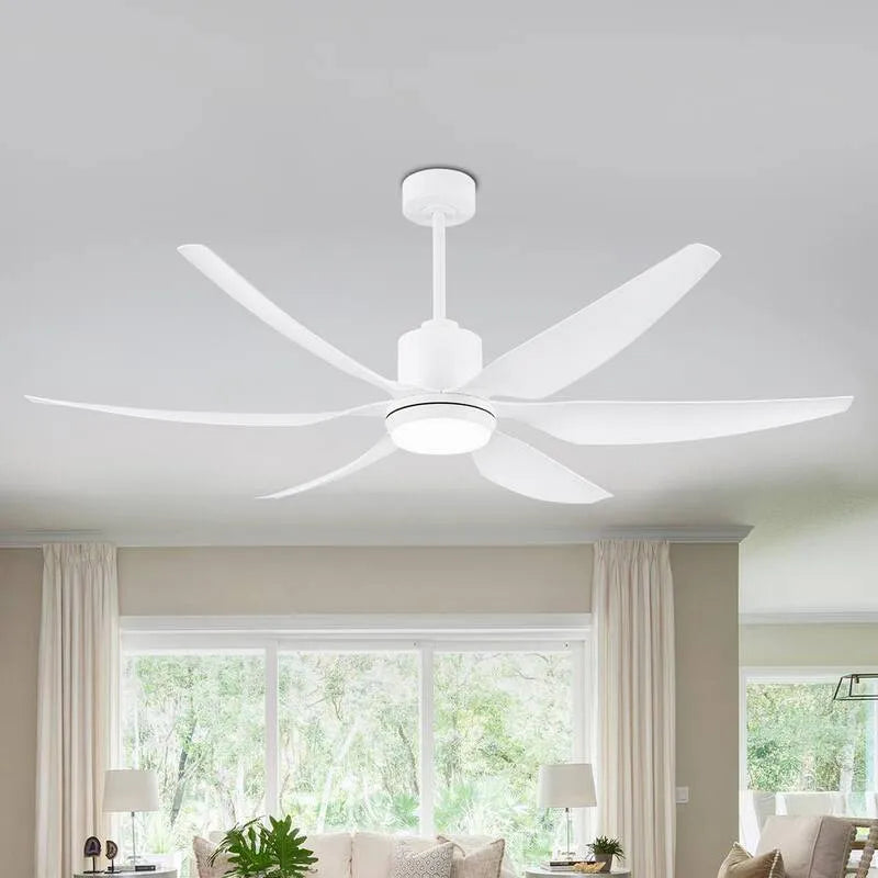 Deckenventilator, 66 in., Fern- und Reversible Gleichstrommotor Licht Kit Anpassbar, Innen, Weiß