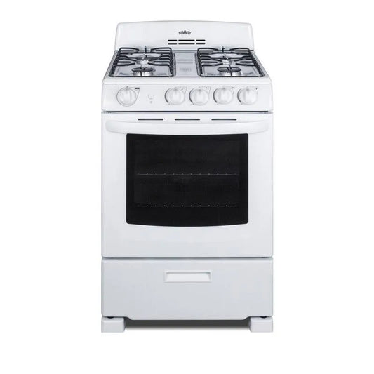 Gas Herd, 24 in., 2. 9 cu. ft, Gas Kochgeräte mit Brennerkonfiguration, Weiß, 2.9 cu. ft, Gasherde mit einem Backofen