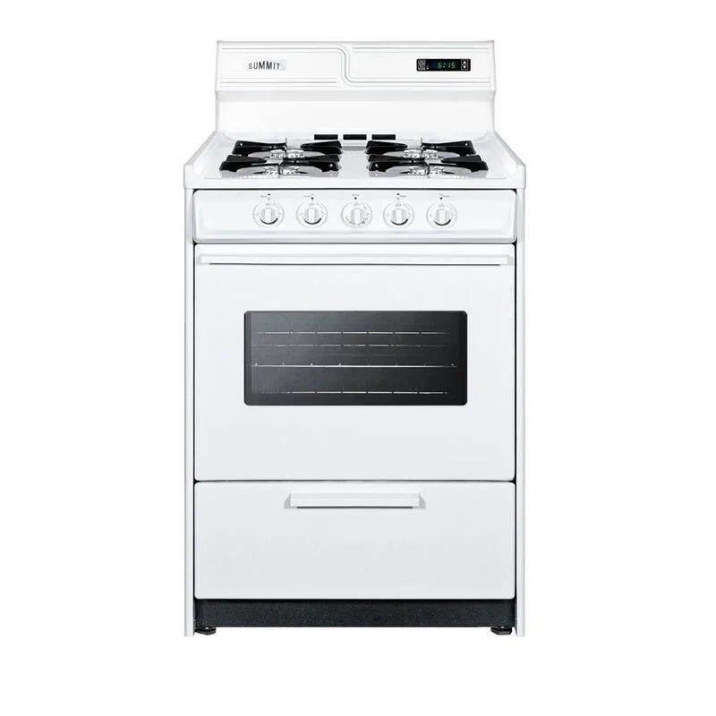 Gas Herd, 24 in., 2. 9 cu. ft, Gas Kochgeräte mit Brennerkonfiguration, Weiß, 2.9 cu. ft, Gasherde mit einem Backofen