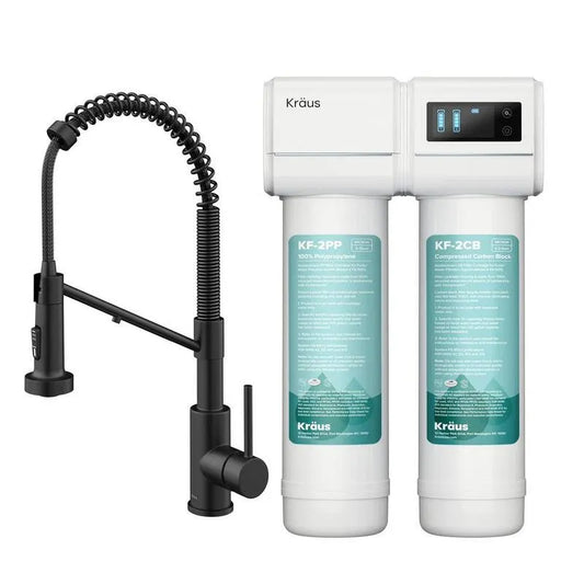 2-Stage KRAUS Stage Unterspülung Filtrationssystem, 2-Stufe, Matte Schwarz, Senkenwasserfiltersysteme