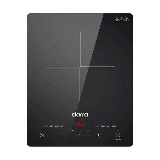 Induktionskochfeld 1-Element, Touch Controls, kompaktes tragbares Design, 13 in., Schwarz