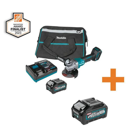 Makita 4. 0Ah Paddle Switch Angle Grinder Kit, 40V, 2/5 in., mit Bonus XGT 4. 0Ah Batterie, bürstenlos, 4.0Ah
