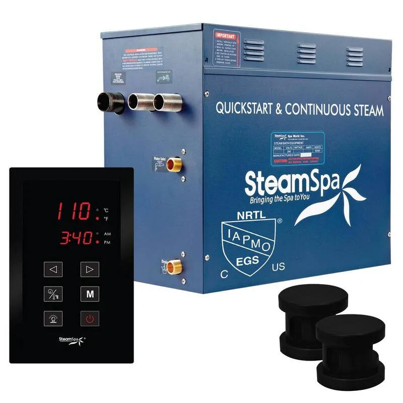 Generator, Oasis, Serien-Dampfbad-Generator-Paket mit kontinuierlicher Dampf- und Schnellstart-Technologie in Matte Schwarz, Matte Schwarz, Mattschwarz, Dampfduschgeneratoren