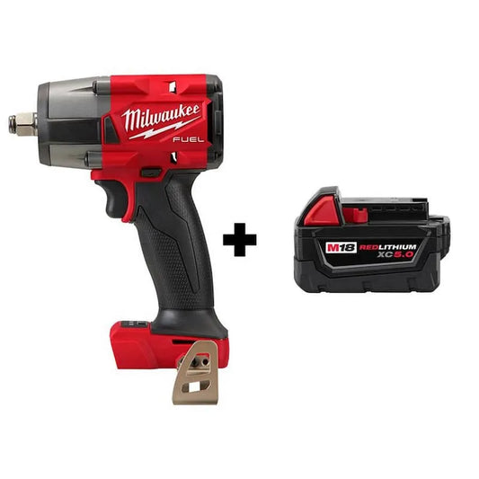 Milwaukee Gen-2, 18V, 1/2 in., kabellos Design, 5. 0 Ah Batterie, Schlagschrauber mit, M18, bürstenlos, 5.0 Ah