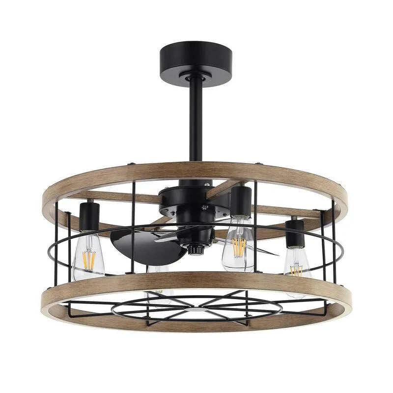 Deckenventilator mit Licht, 24 in., Fernbedienung, Innen, Schwarz, Metall