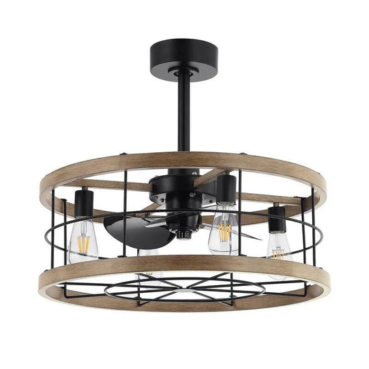 Deckenventilator mit Licht, 24 in., Fernbedienung, Innen, Schwarz, Metall