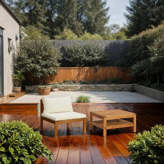 Schnittsofa, Garten, Patio, Braun, Holz, Wohnzimmer Modular Sitzgruppe